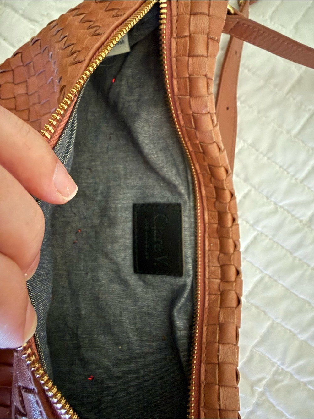 Clare V. Grande Fanny Rose Clay Woven Checker - Picture 4 of 5